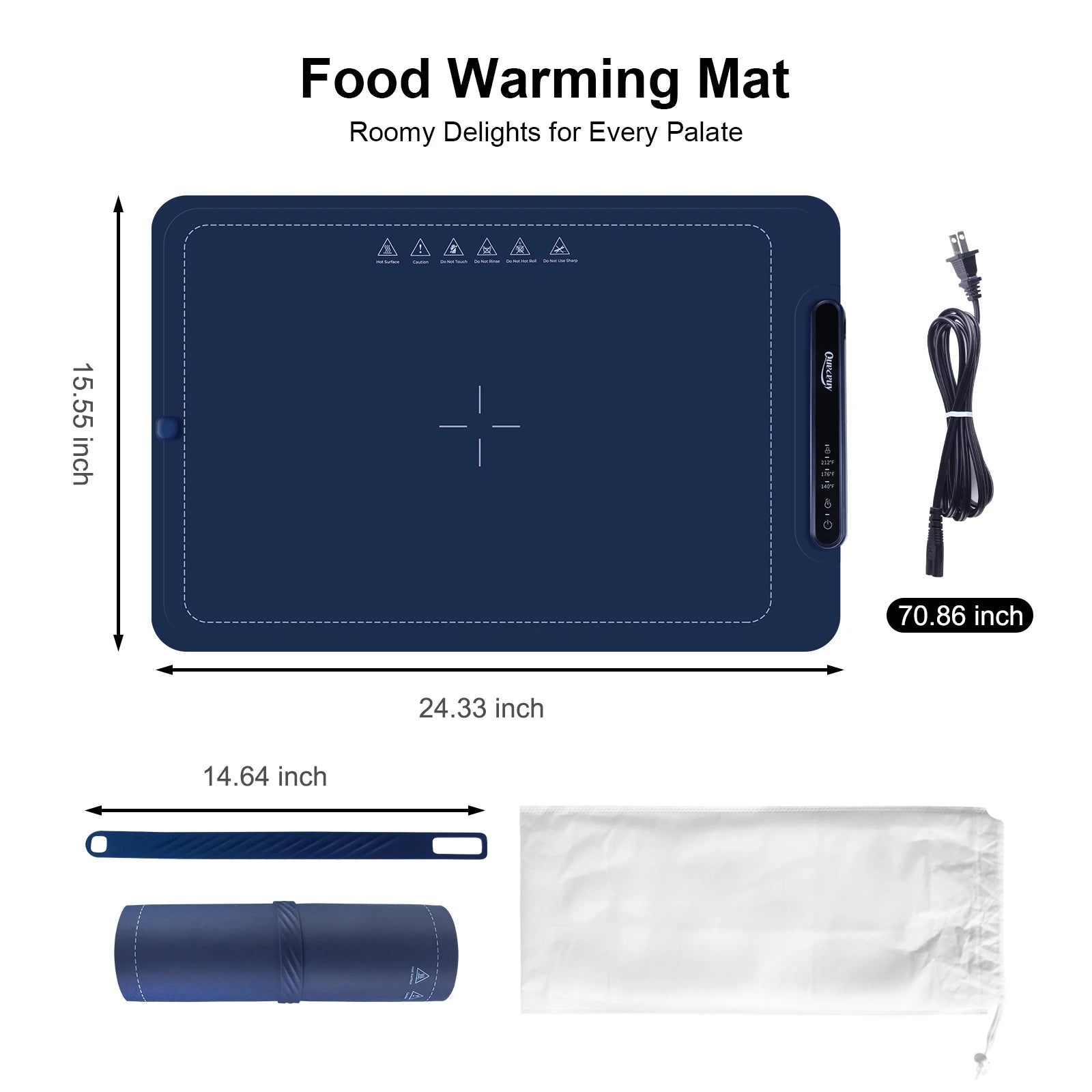 2025 New Model Premium Silicone Electric Food Warm Mat Tray for Party Dinner or Home Using